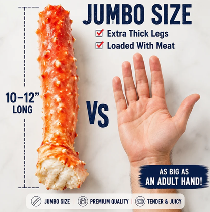 Premium Wild-Caught Alaskan King Crab Legs-Jumbo Size, Flash Frozen for Freshness
