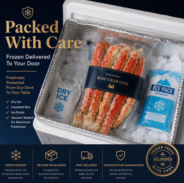 Premium Wild-Caught Alaskan King Crab Legs-Jumbo Size, Flash Frozen for Freshness