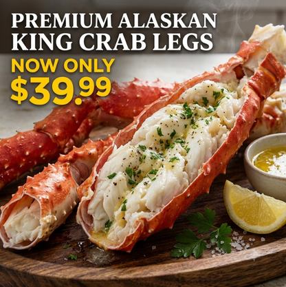 Premium Wild-Caught Alaskan King Crab Legs-Jumbo Size, Flash Frozen for Freshness