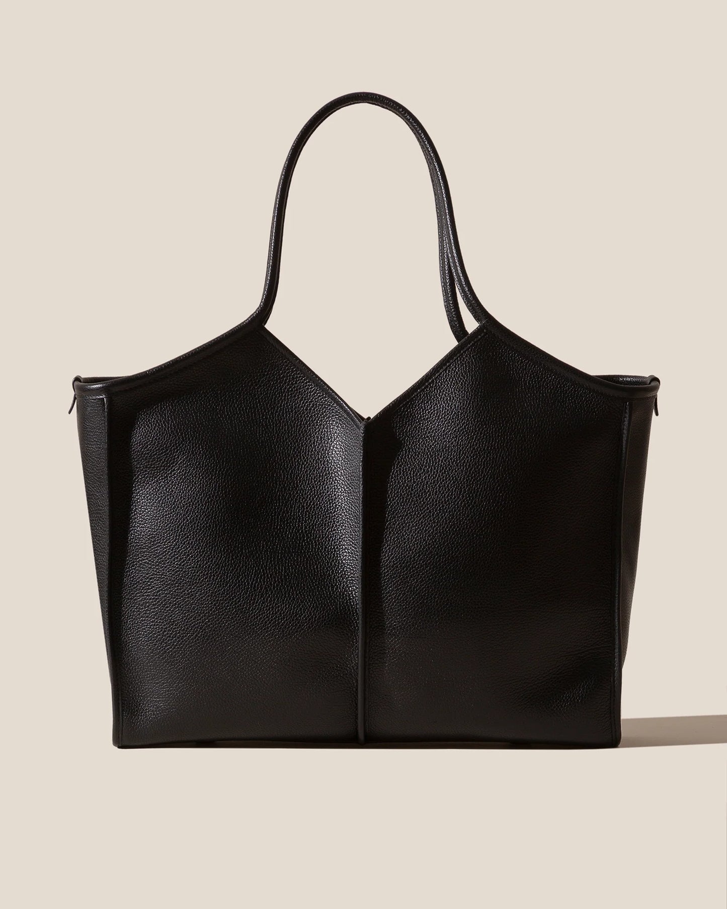 Knotted Ring Handle Soft Leather Large Tote Bag