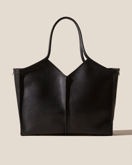 Knotted Ring Handle Soft Leather Large Tote Bag