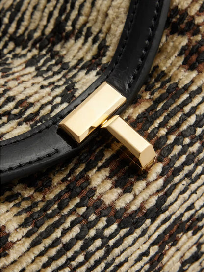 Snake Print T-Lock Structured Clutch Bag