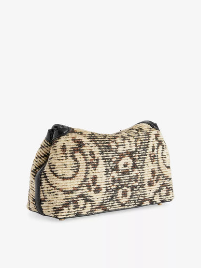 Snake Print T-Lock Structured Clutch Bag